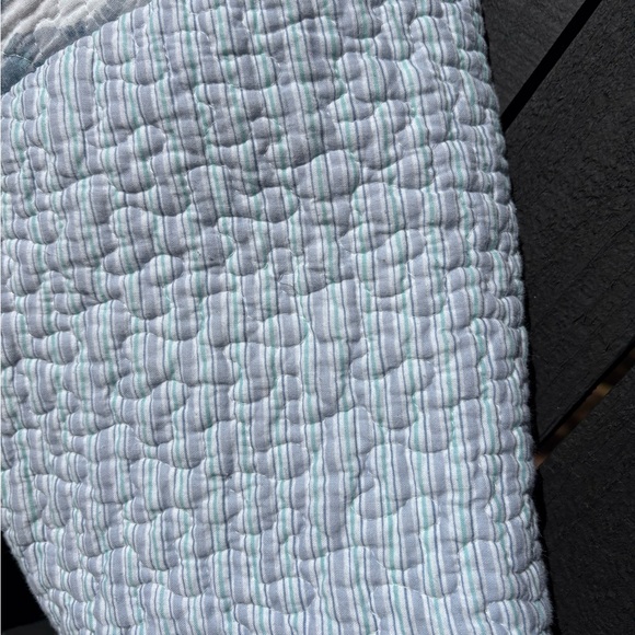 Quilted Blue/White Seashell themed  Hoodie Sweatshirt - Picture 5 of 10